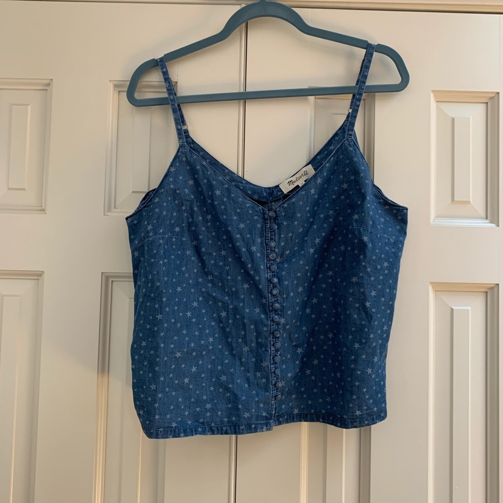 Madewell Chambray Star Denim tank sz 12